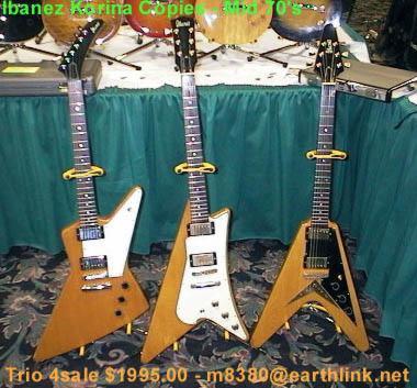 Seventies Korina Ibanez trio for sale